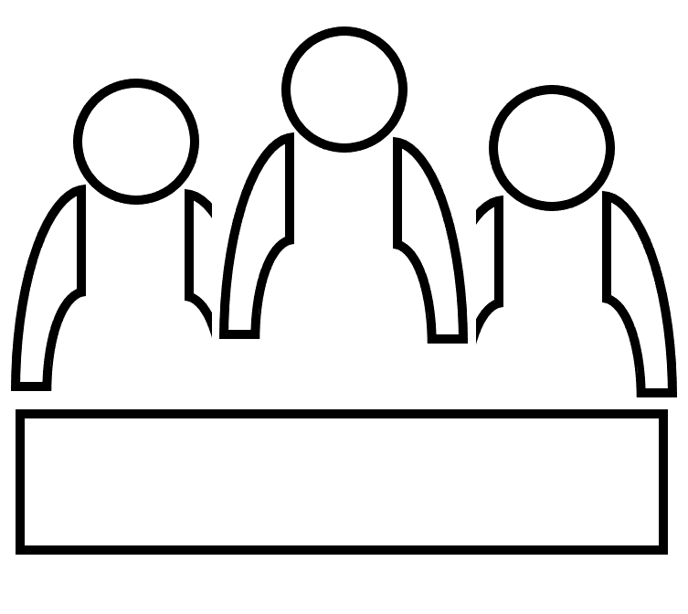Logo einer Personengruppe bei einer Sitzung